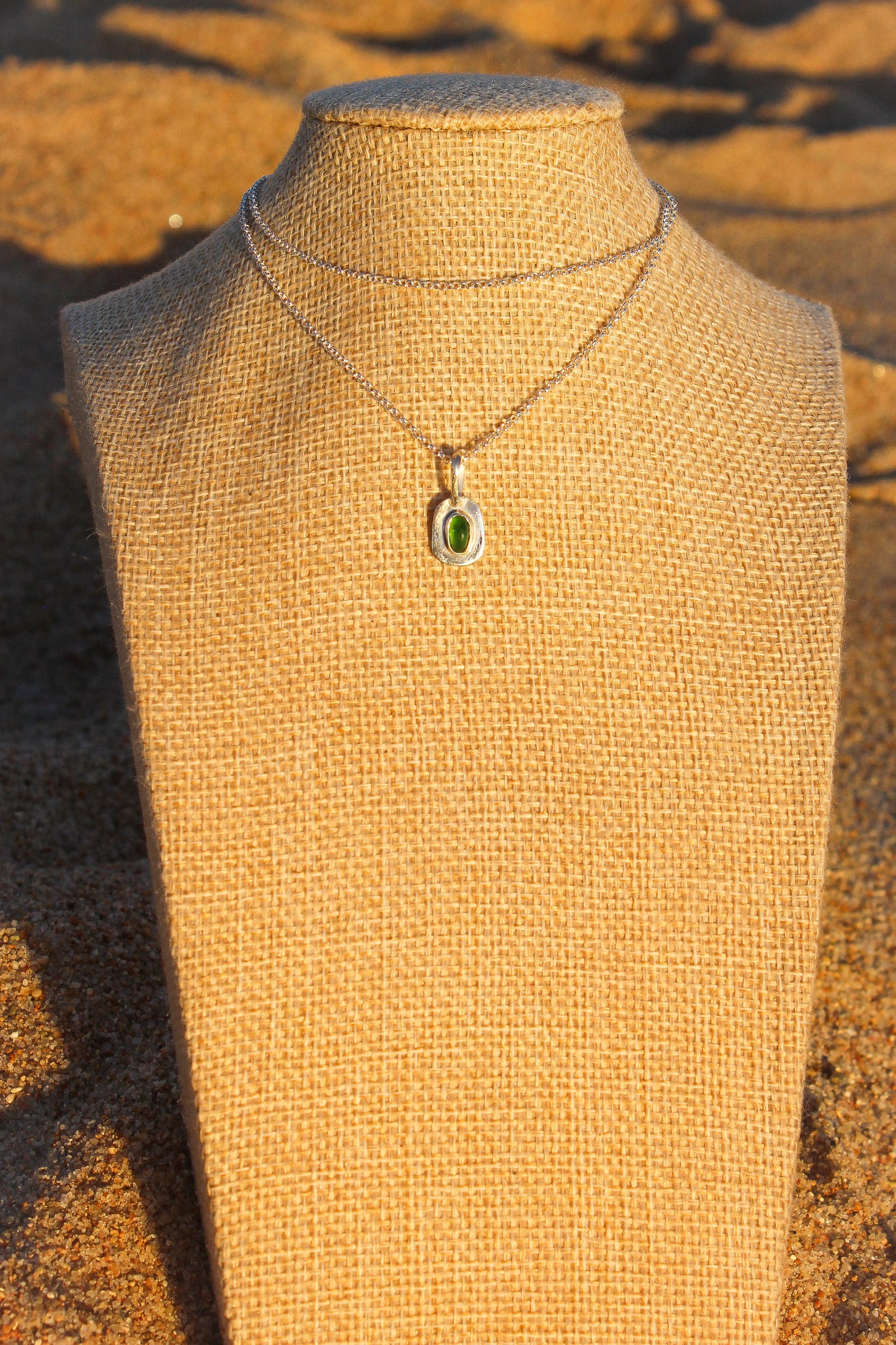 Colgante seaglass verde mini
