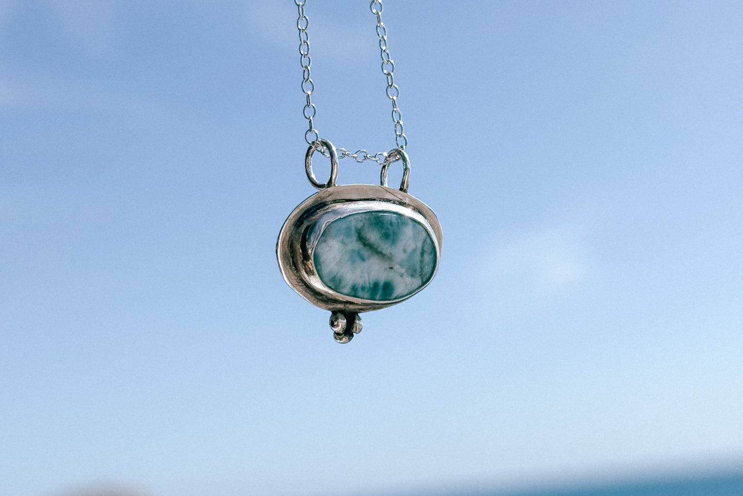 Colgante horizontal con Larimar