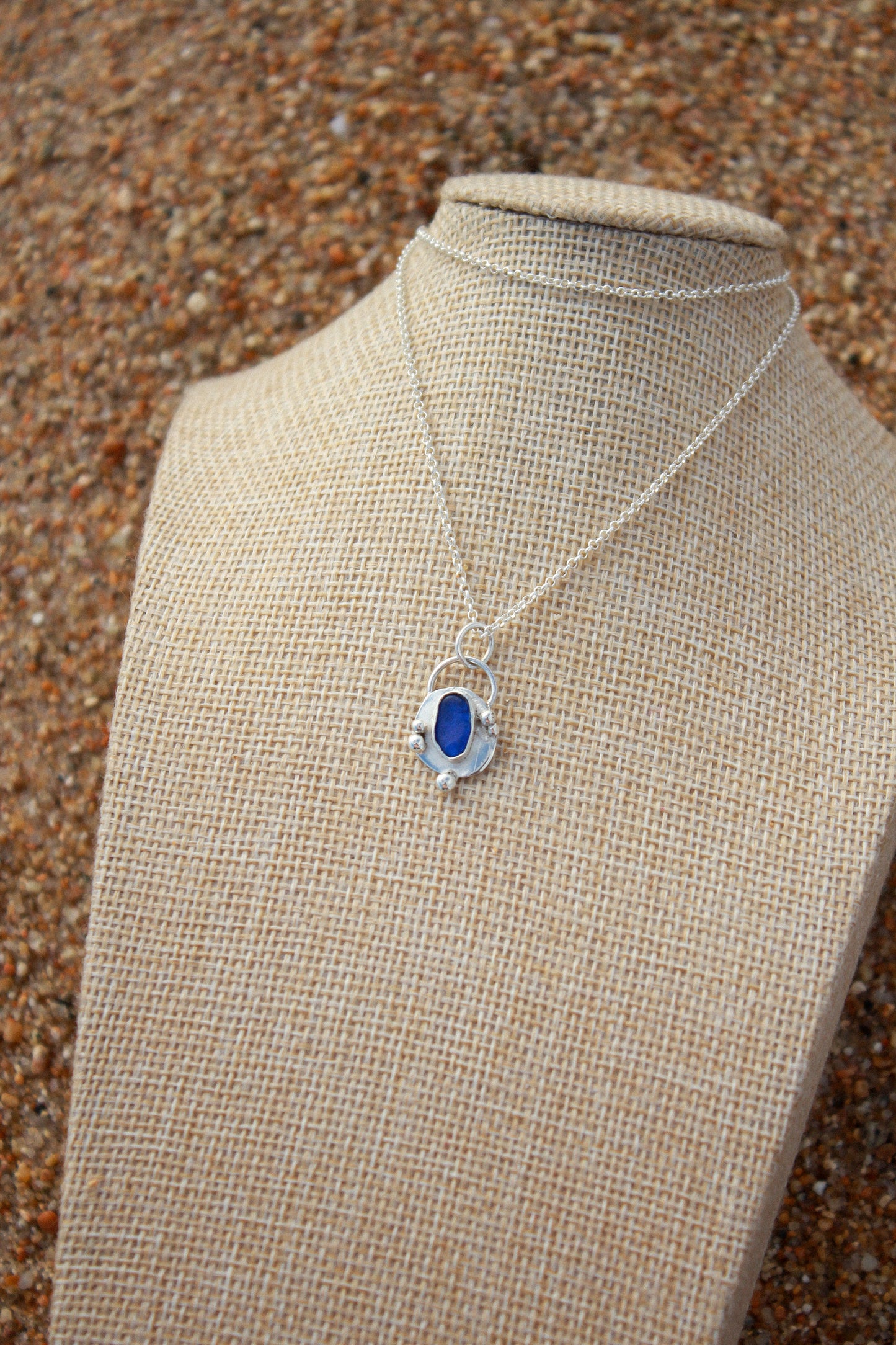 Colgante Sea Glass azul