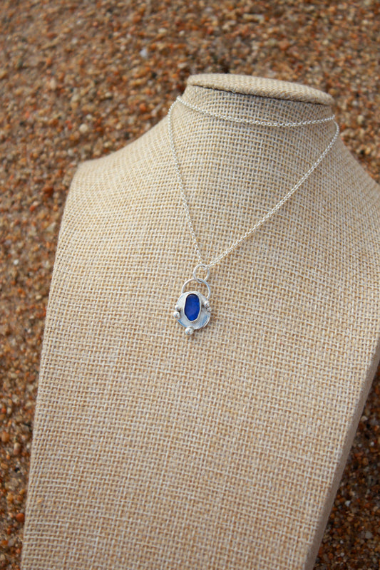 Colgante Sea Glass azul