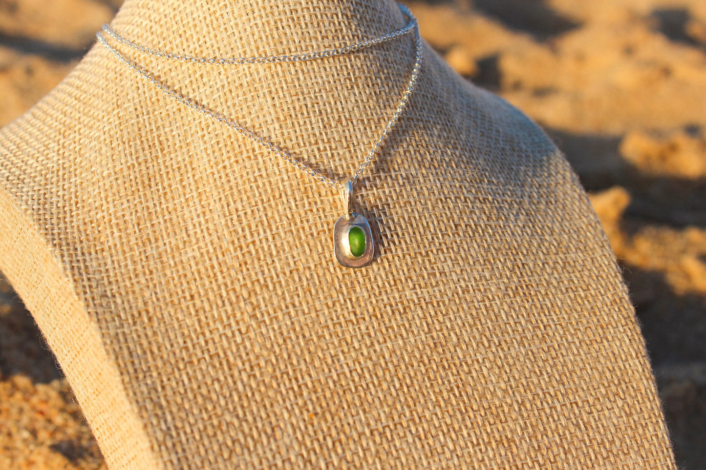 Colgante seaglass verde mini