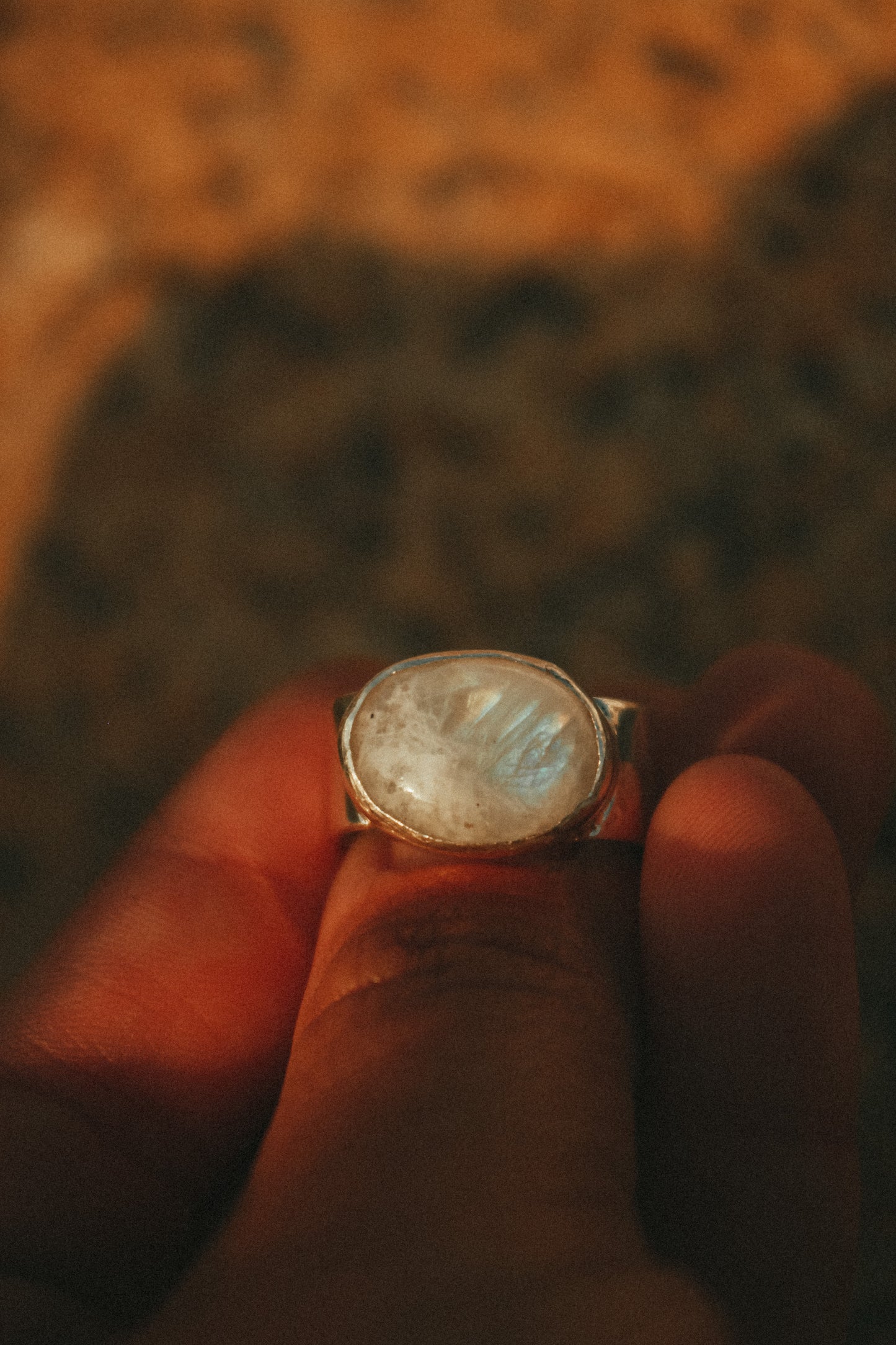 Anillo RÚSTICO con Piedra Luna