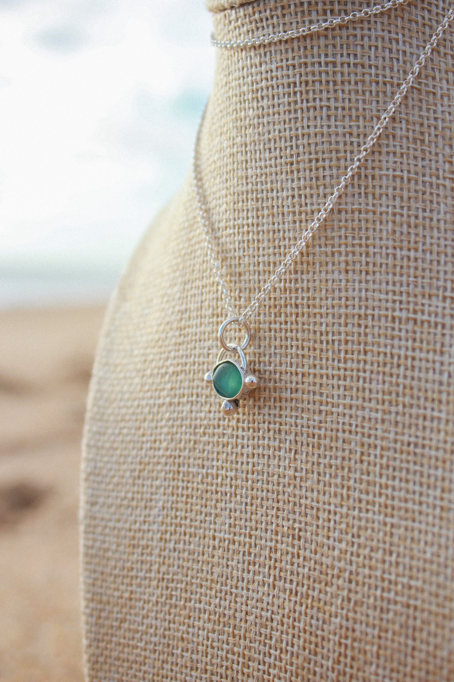 Colgante Sea Glass verde agua