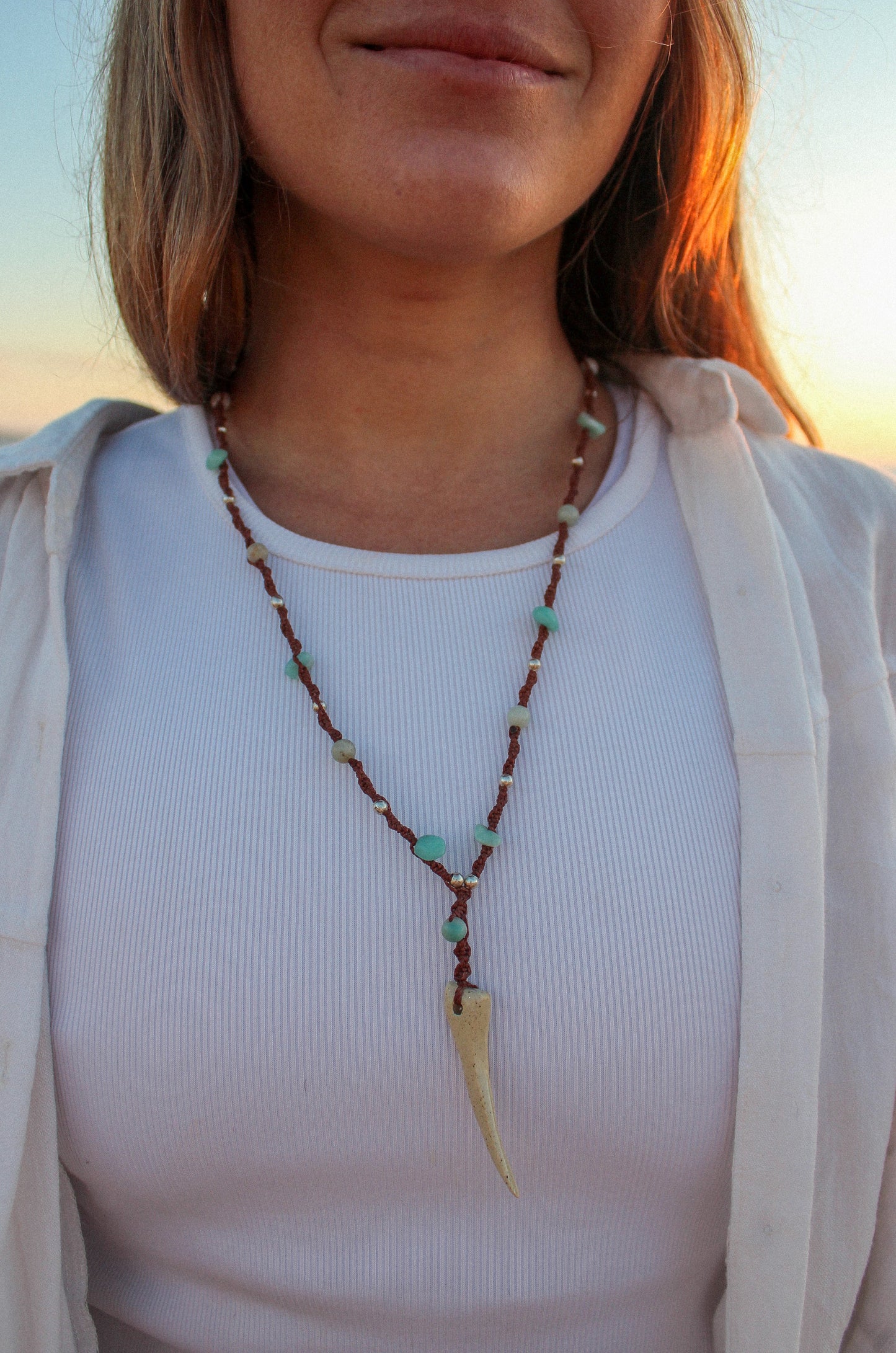 Collar COLMILLO con Amazonita