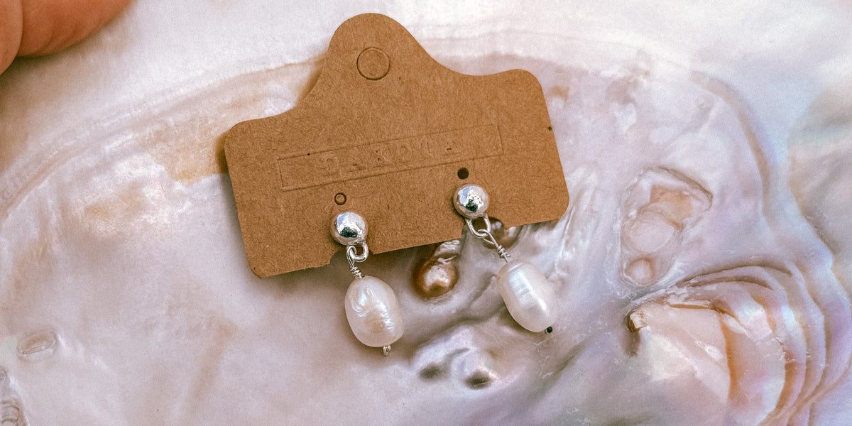 Aros TACHAS con perlas
