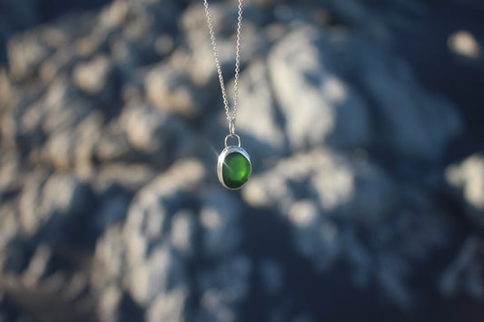 Colgante con Seaglass verde