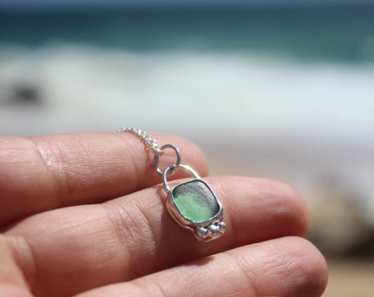 Colgante seaglass verde agua 2