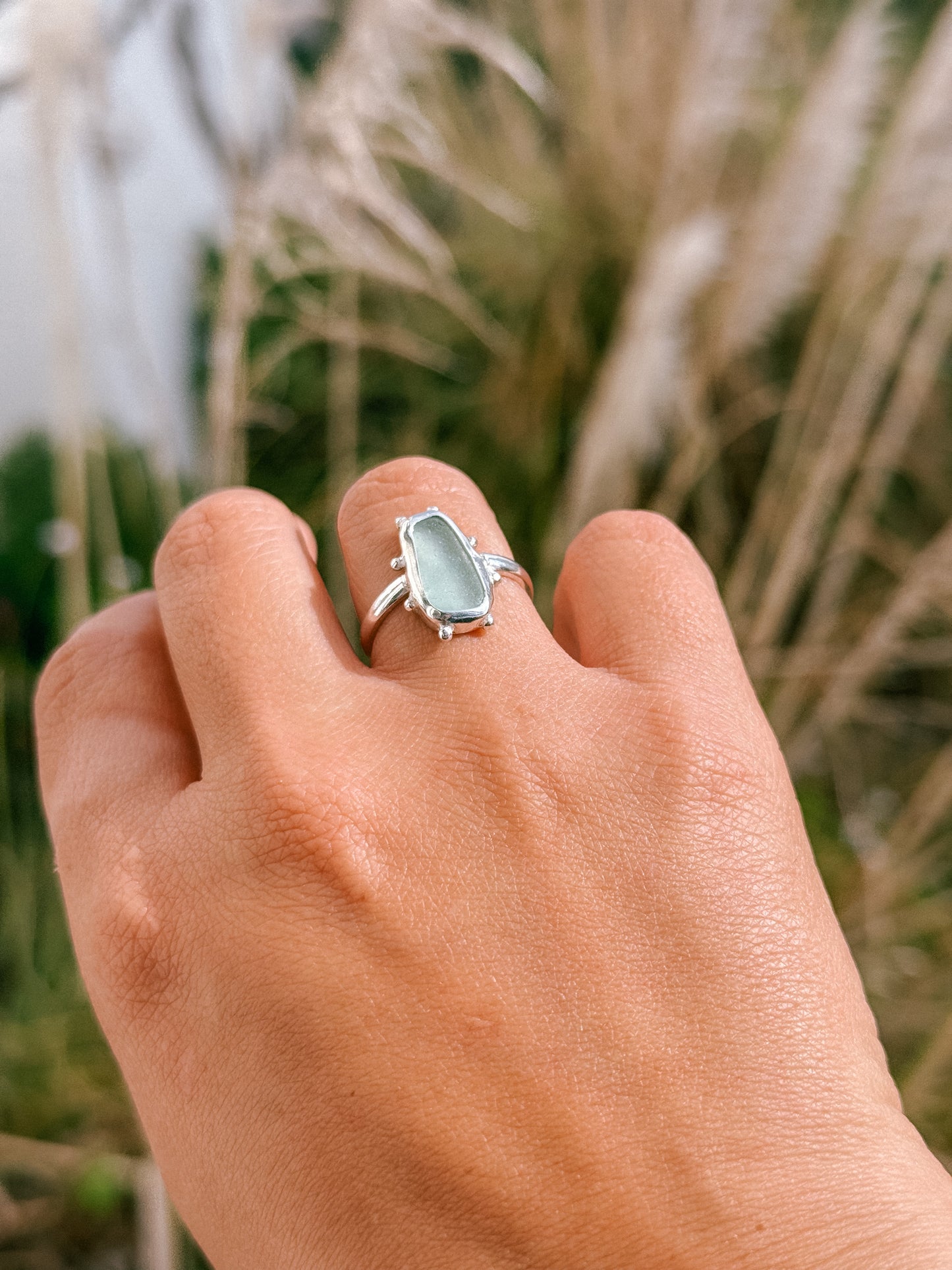 Anillo THAI con sea glass