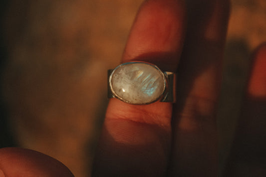 Anillo RÚSTICO con Piedra Luna