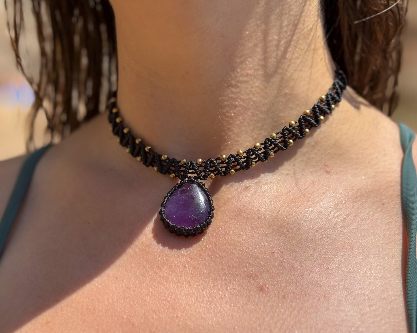 Choker negro con Amatista