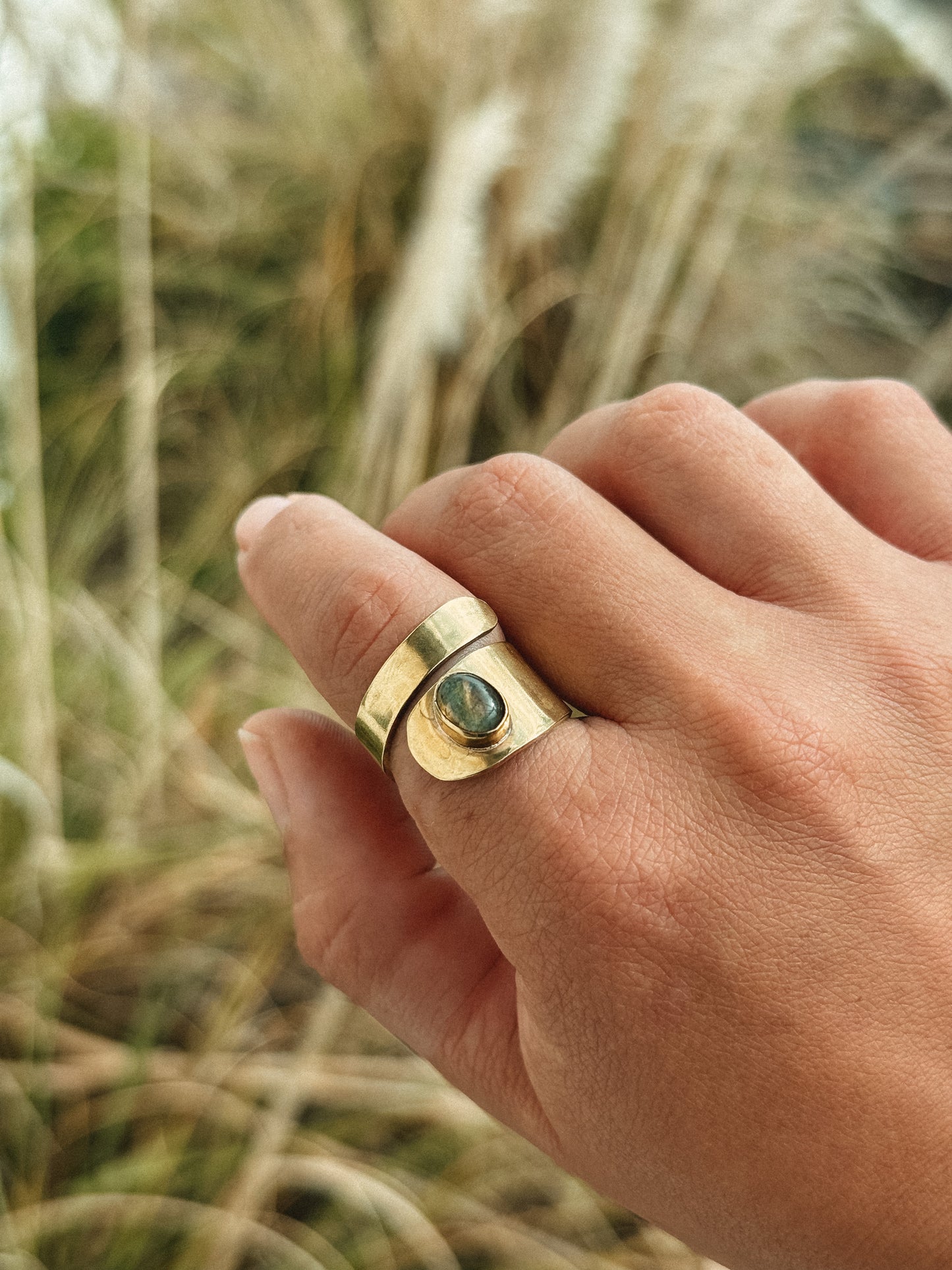 Anillo BALI con Labradorita en bronce