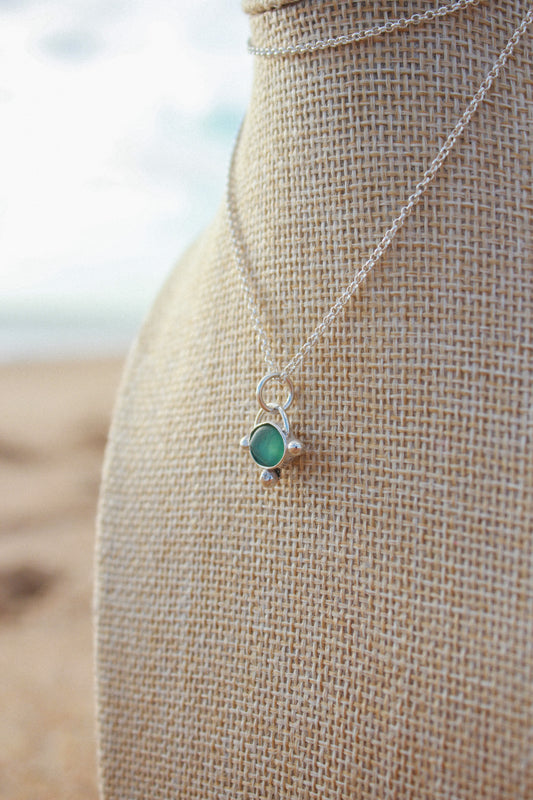 Colgante Sea Glass verde agua