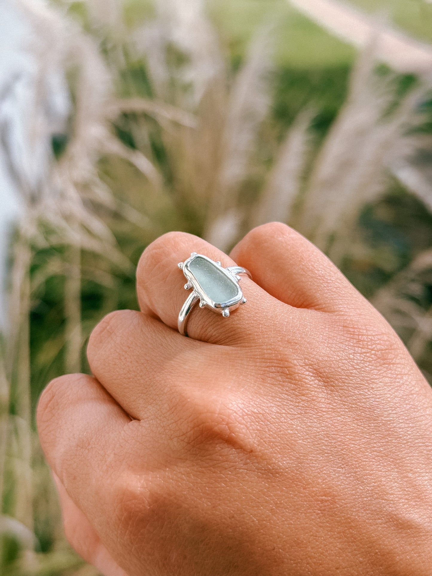 Anillo THAI con sea glass