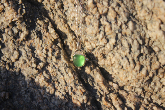 Colgante mini con Seaglass verde 3